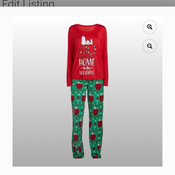 Peanuts Other - Peanuts Snoopy Women’s Home For The Holidays Pajama Set Size Medium NWT